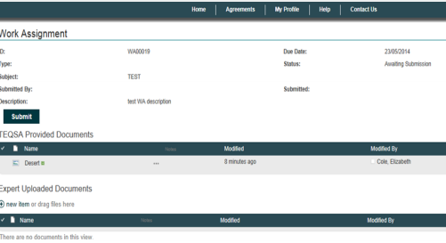 TEQSA Experts Portal work assignment image 2