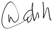  Signature of Professor Cliff Walsh