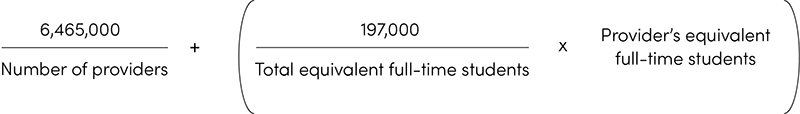 Formula for base component of the RHEP charge